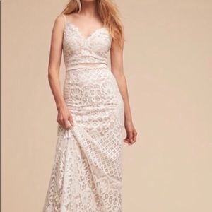 Bhldn wedding dress. Beautiful lace. Elegant.
